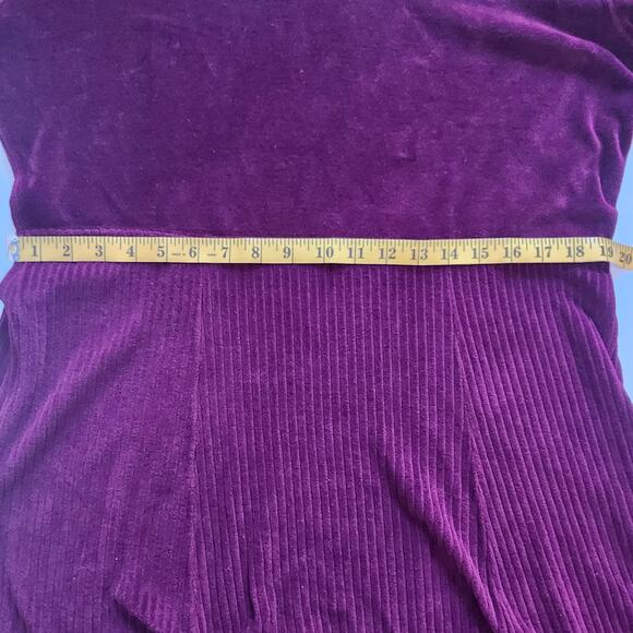 Cold Water Creek Berry Velour Long Sleeve Dress Size X-Large - Picture 8 of 8